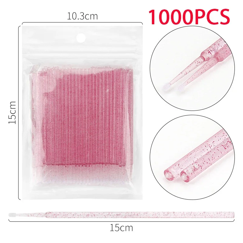 500/1000PCS Wimpern Reinigung Pinsel Hoch Bunte Kristall Pinsel Wimpern Micro Pinsel Schönheit Make-Up Sauber Entferner Werkzeug Großhändler