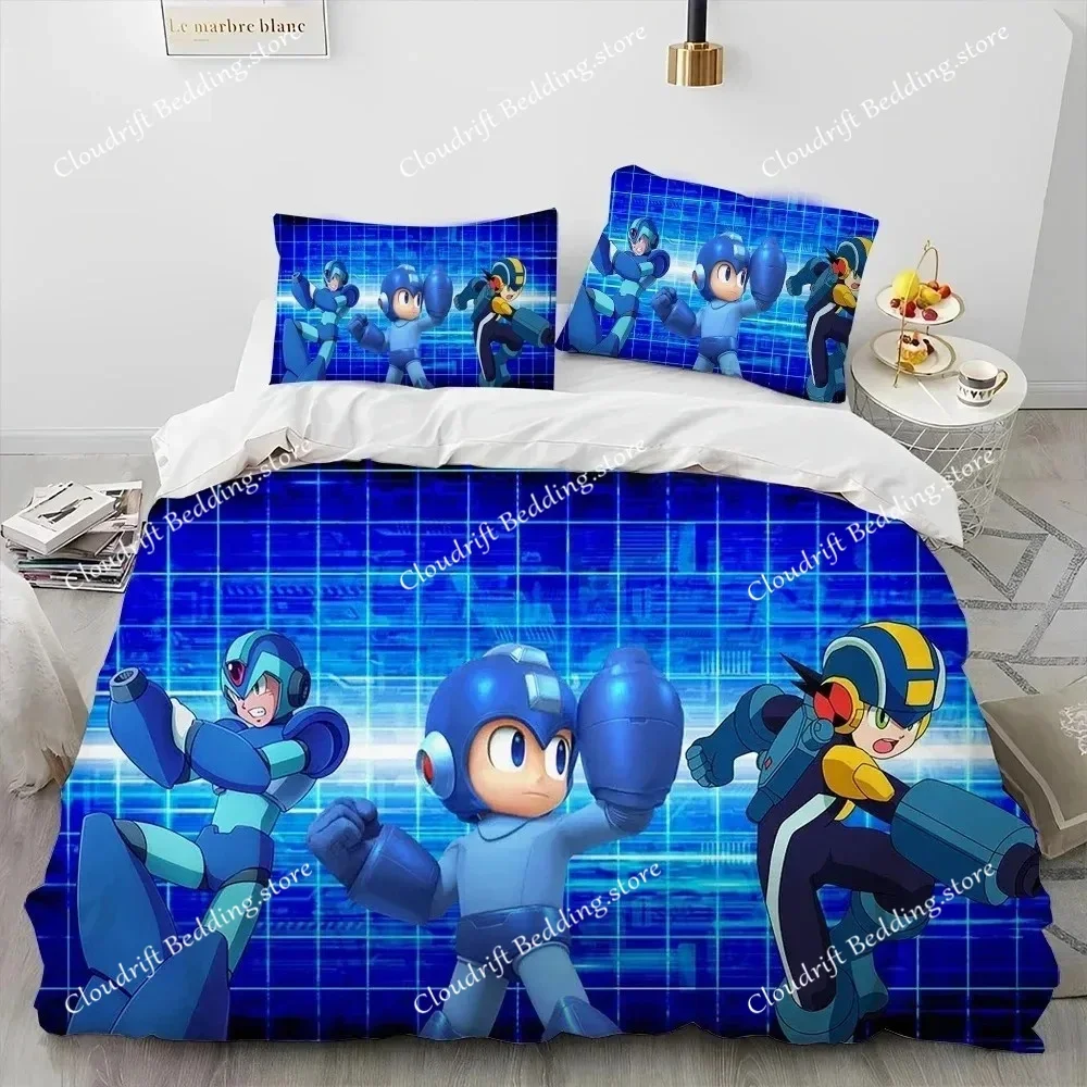 

Mega Man X Dive Bedding Set,Rock Man Duvet Cover 3D Print Quilt Cover Pillowcase Single Double Size Boys Girls Birthday Gift026