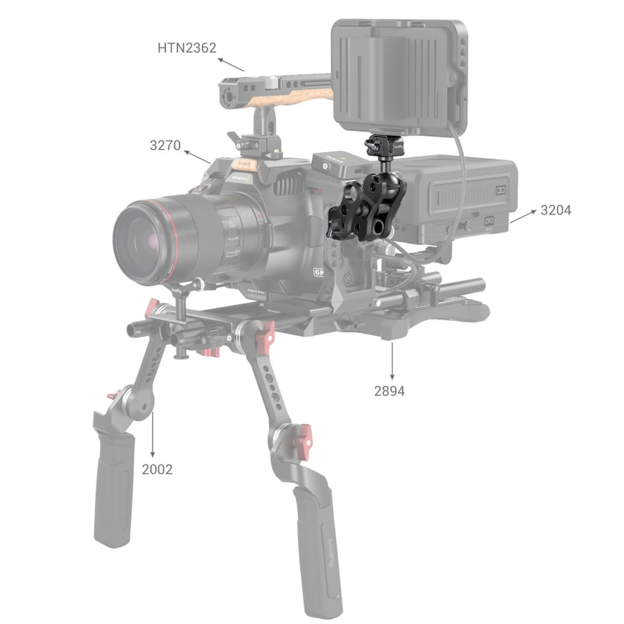 SmallRig Drop-In HawkLock Mini แขน Magic กับ Quick Release Ball Head สำหรับ Gimbal LCD Monitor DV วิดีโอ3515