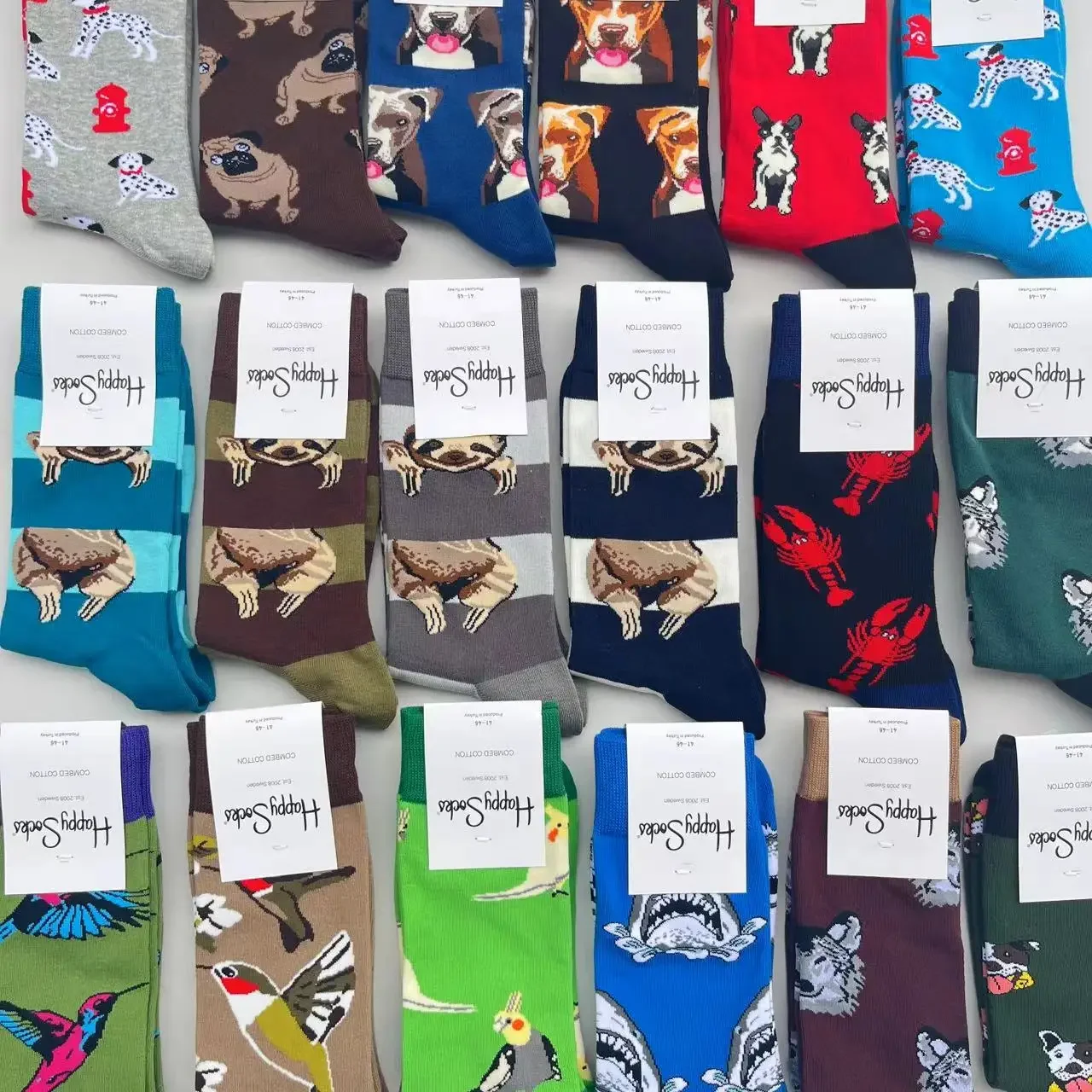 Happysocks الرجال منتصف العجل الجوارب الملونة تنوعا جوارب قطنية العصرية العلامة التجارية الجوارب INS الجوارب الشعبية وصول جديد #2