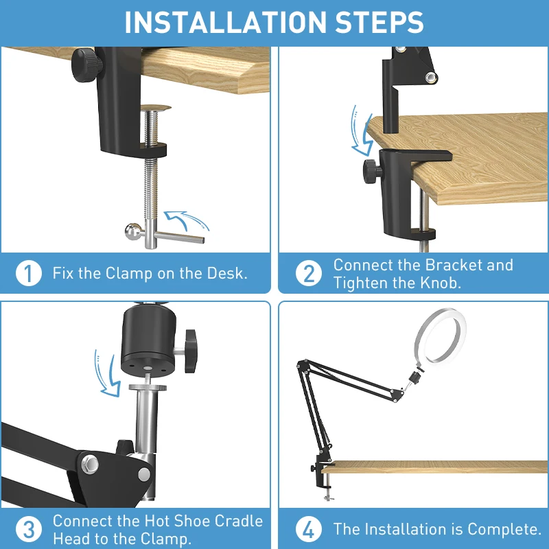 Desk Mobile Phone Holder Universal Boom Arm Overhead Shooting Stand Adjustment Long Arm Stand For Photography,Ring Light Stand