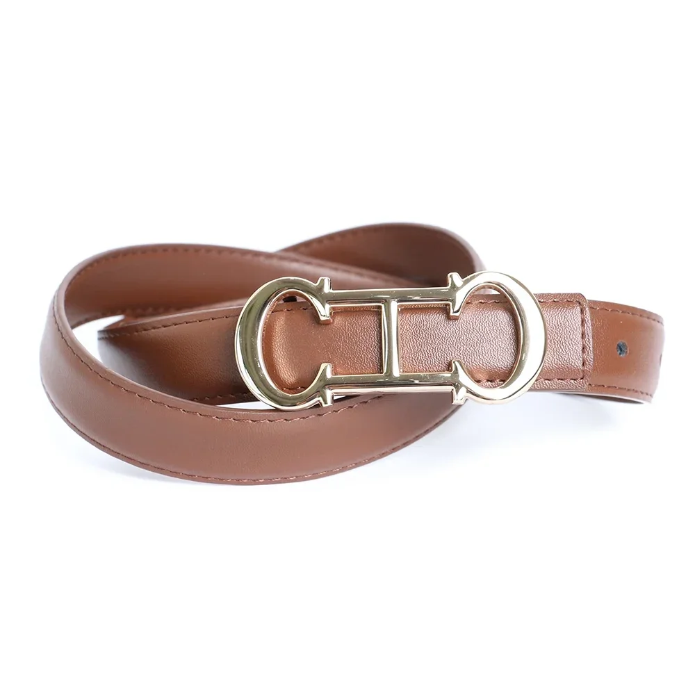 Narrow Luxury Designer Brand CH Letter Belt Men High Quality Women Genuine Real Leather Dress Strap for Jeans Waistband 2.3cm