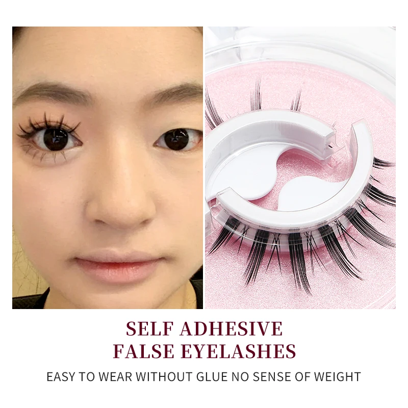 DINGSEN Koreanische Selbstklebende Wimpern Natürliche Wiederverwendbare Wimpern Manga-Wimpern Make-up-Produkte Ohne Klebstoff Wimpern – Detail 8