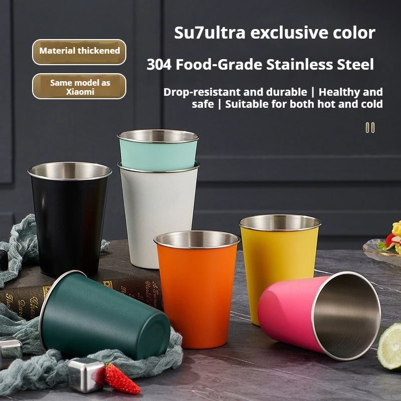 Stainless Steel Cup Stackable Water Cup Picnic Drinkware Traveling Camping Tumbler Outdoor Beer Milk Mug Water Cup