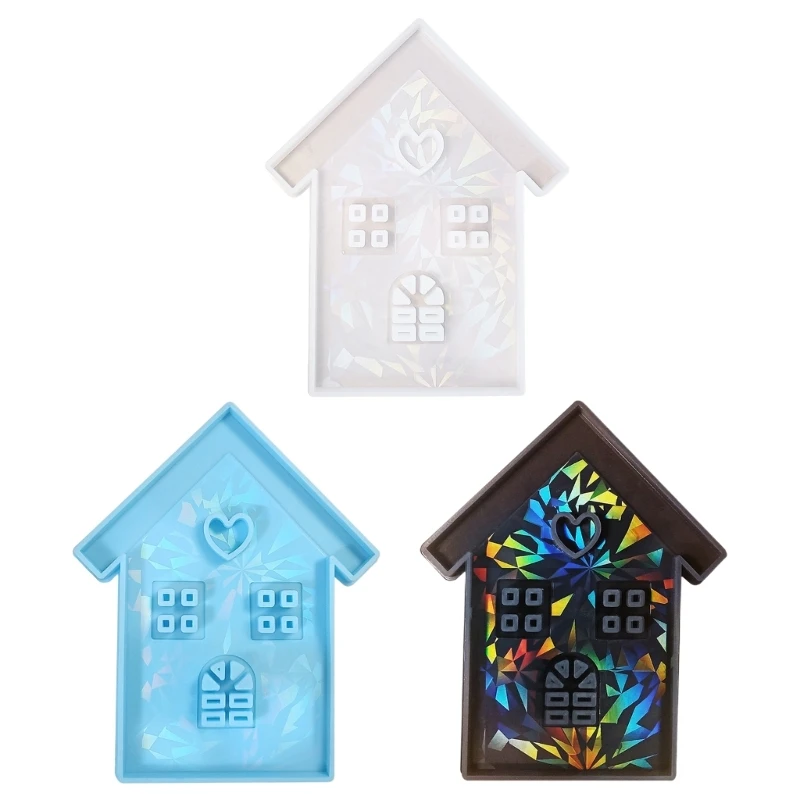 Detailed House Sculptures Crafts Flexible Silicone Moulds for Handmade Artworks