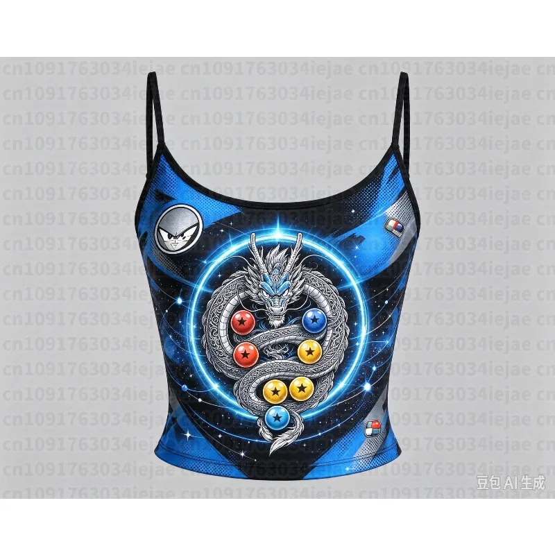 Dragon Ball Vegeta Super Saiyan Vest Tank Top Anime Print Breathable Sportswear Women Streetwear