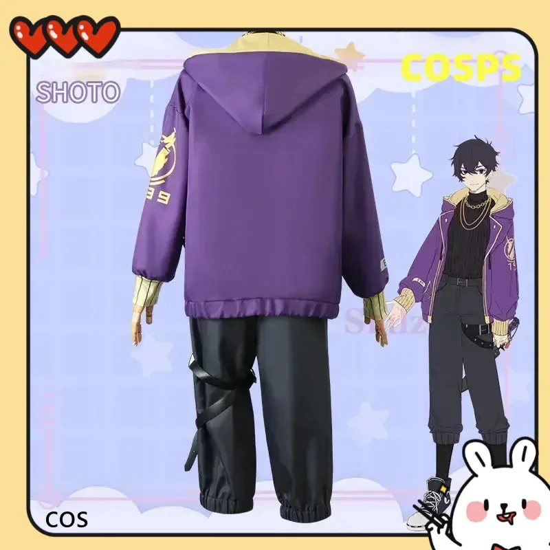 

NO1 Shoto Shxtou Cosplay Anime VTuber Cosplay Costume Men Fancy Party Suit Wig Shoes Purple Jacket Halloween Carnival Unif KOCOS