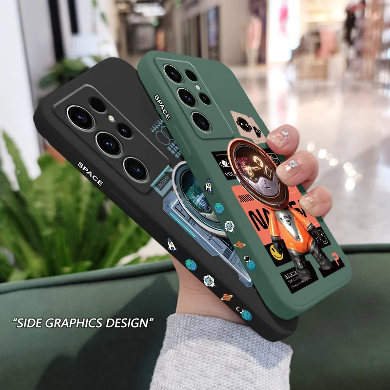 جراب هاتف رائد فضاء صدئ ، غطاء لسامسونج غالاكسي S24 S23 S22 S21 S20 S10 S10E Ultra Plus FE Note 20 Ultra 10 Plus