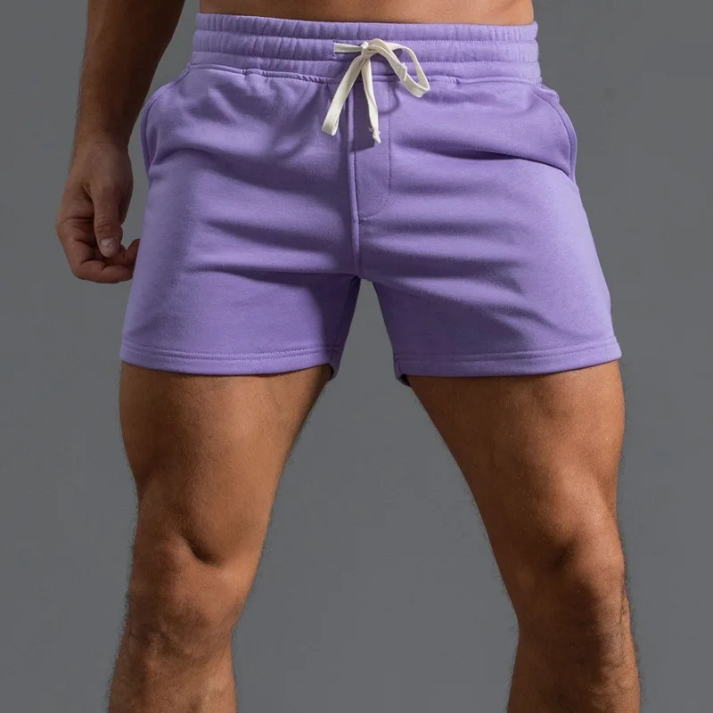 Men Clothing 2023 New Cotton Sports Shorts Men Summer Solid Color Knee Length Shorts Fitness Running Casual Pants