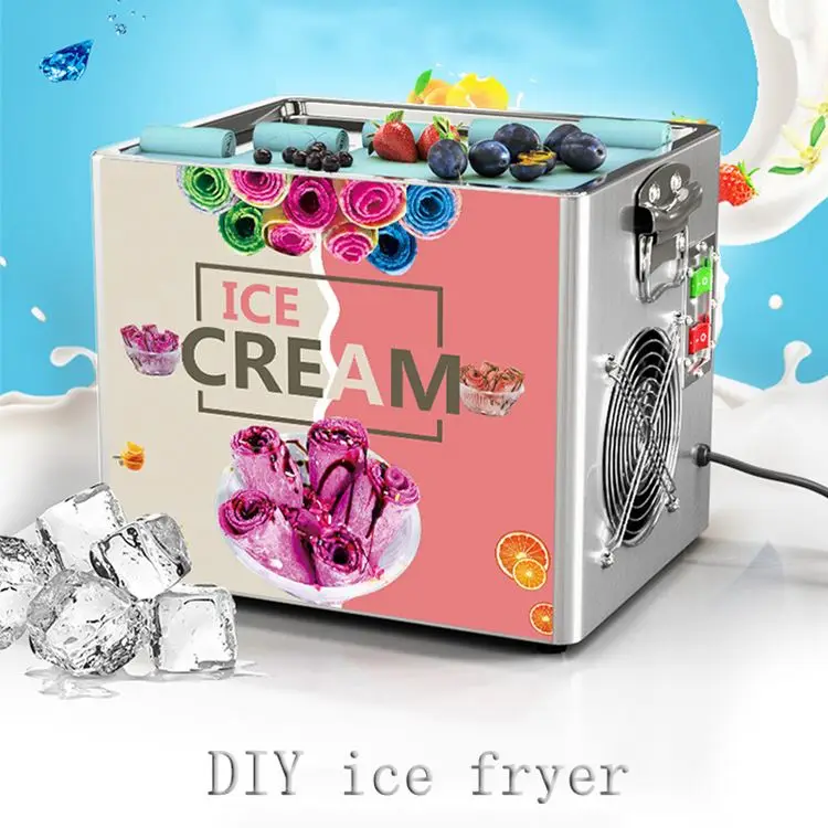 Hand Stirring Instant Mini Fried Ice Cream Machine Thailand Ice Cream Frying Machine Fried Ice Cream Roll Machine