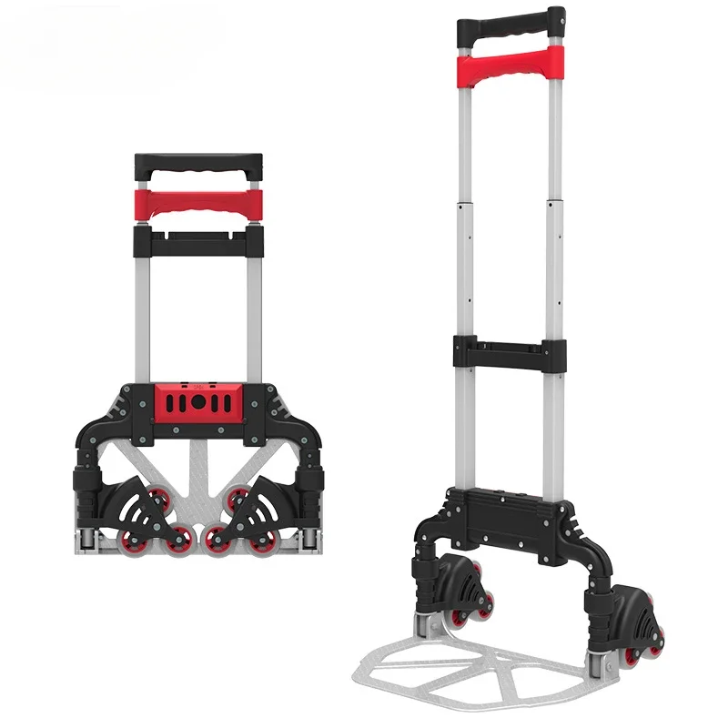 

Folding flat plate handling and pulling multi-functional cart