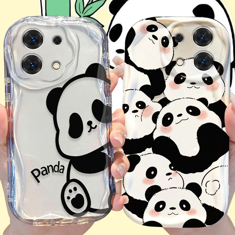 Cartoon Panda Phone Case for Xiaomi Redmi Note 13 12 11 Pro Plus 4G 5G 13C 12C Turbo 12S 11S 10 9 11A 9C Silicone Cover Funda