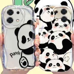 Cartoon Panda Phone Case for Xiaomi Redmi Note 13 12 11 Pro Plus 4G 5G 13C 12C Turbo 12S 11S 10 9 11A 9C Silicone Cover Funda