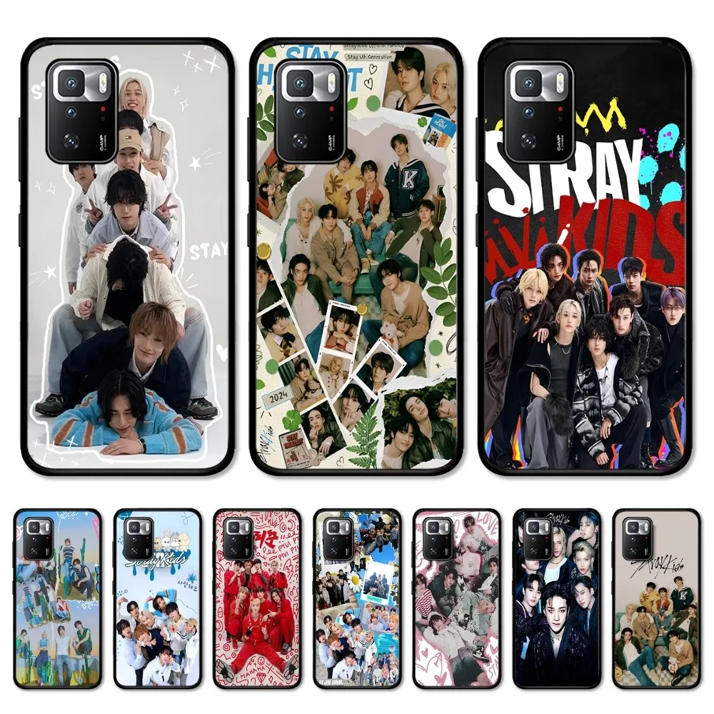 Kpop S-Stray K-Kids Black Silicone Phone Case For Redmi 5 6 7 8 9 10 Plus Pro 6 7 8 9 A GO K20 K30 K40 Pro Plus F3 Fundas