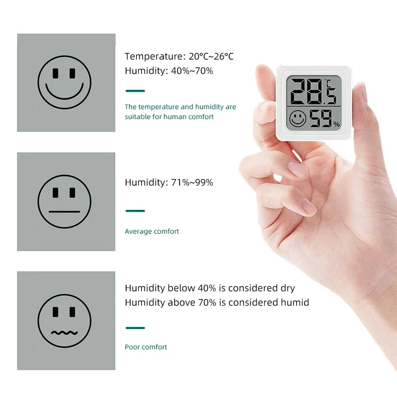 2025 Nieuwe Mini LCD Digitale Thermometer Hygrometer Binnenkamertemperatuur-vochtigheidsmeter Sensormeter Weerstation