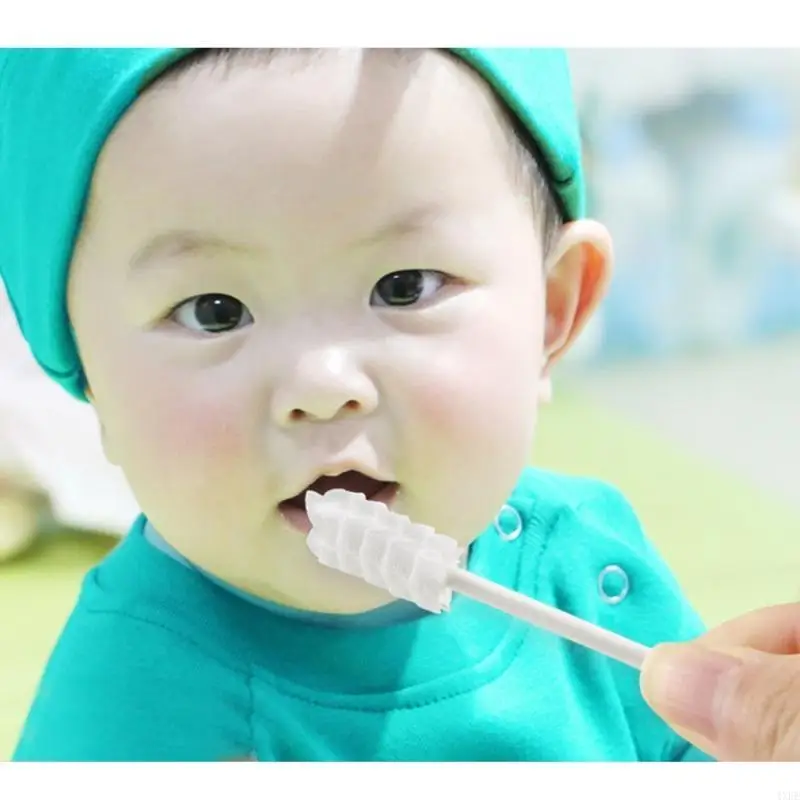 

30 Pcs/Box Baby Tongue Cleaner Disposable Gauze Toothbrush Paper Rod Infant Cleaning Brush Dental Care