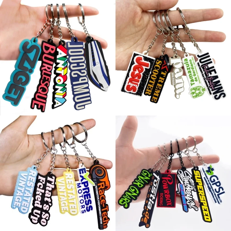Custom PVC Keychain Customize Soft Rubber Keychain with Design and Logo DIY Silicone Key Chain Personalized PVC Keychain for Bag