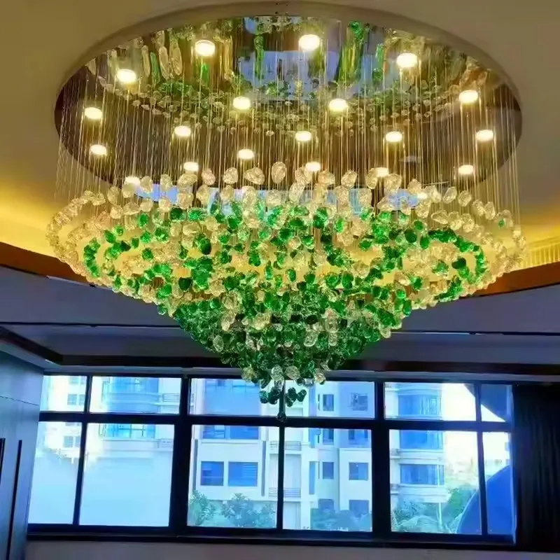 

Crystal Stone Ceiling Chandelier Lighting Modern Stair Long 2026 Pendant Lamp for Room Home Decor Suspension Luminaire Hanglamp