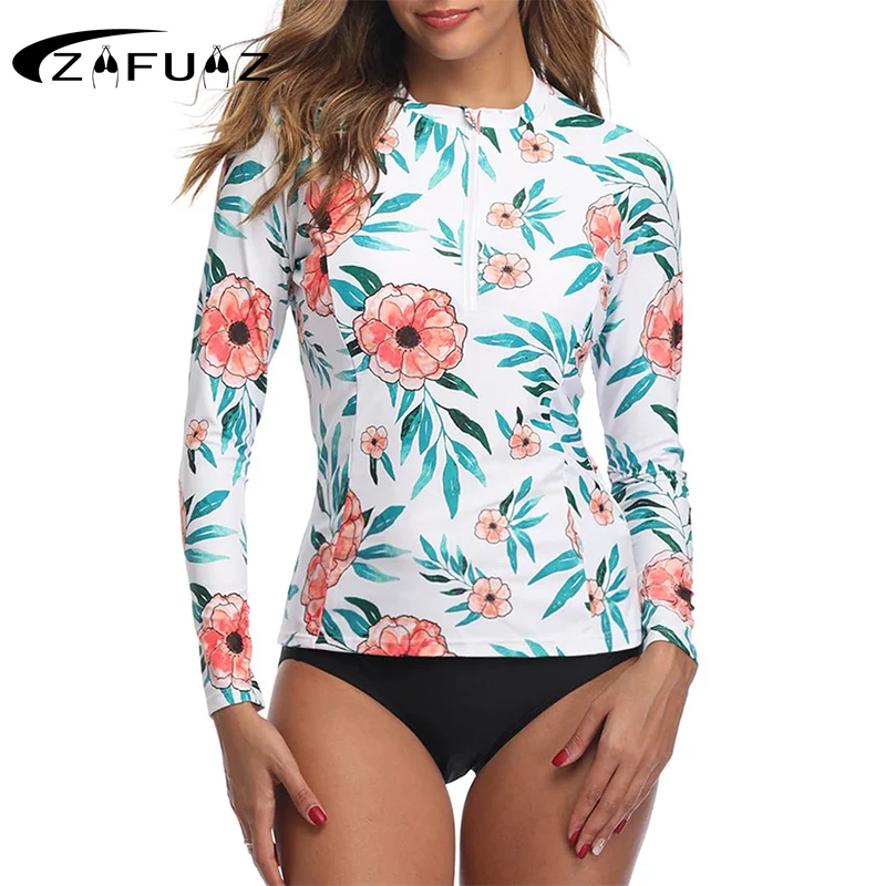 Sexy Swimsuit Bikini Mujer Rash Guard 2024 Women Long Sleeve Swimwear Rashguard Surfing Two Piece Tankini Set Surf Swimming