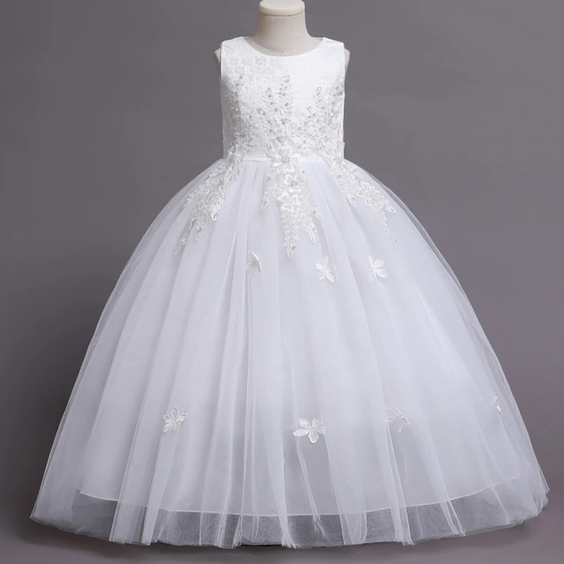Mädchen Hochzeit Geburtstags feier Kinder Kleidung Mädchen Prinzessin Kleid ärmellose bestickte Pailletten Kleid Weihnachts feier Kleid