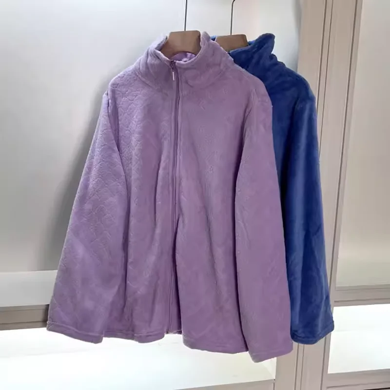 

Женская теплая ночная рубашка на молнии из кораллового флиса с длинным рукавом, комфортная домашняя одежда, пижама