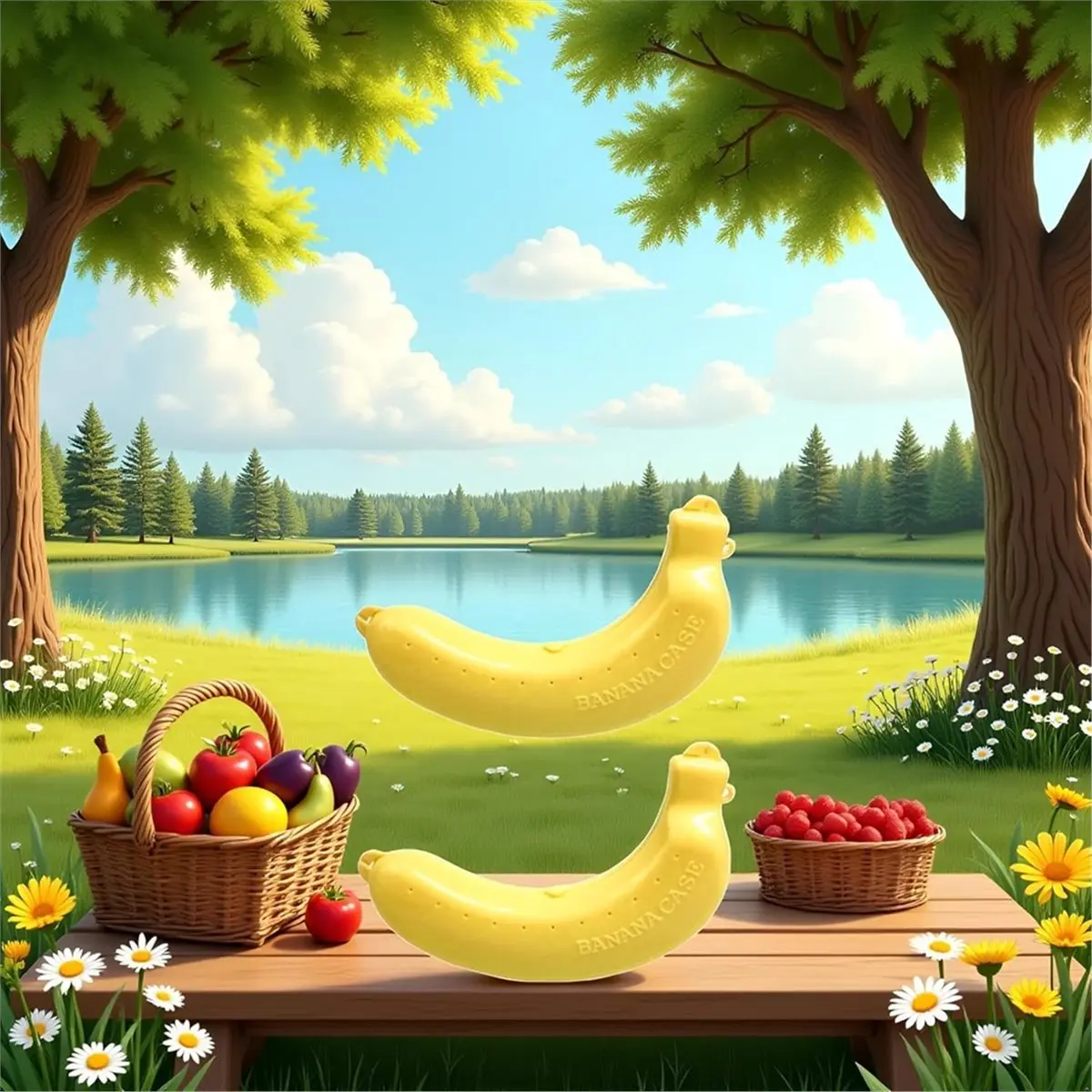 A67T NEW 2Pcs Banana Case, Cute Banana Protector Storage Box, Portable Banana Holder for Lunch Boxes, for Outdoor Travel Yellow
