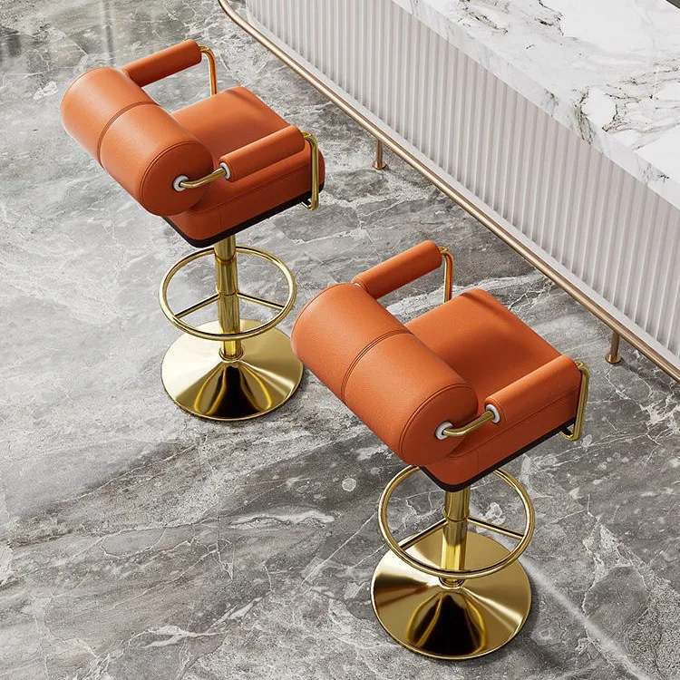 

Bar Chair Home Tall Nordic Metal Luxury Gold Kitchen High Leather Modern Cheap Furniture Stools Bar Chair for Bar Table