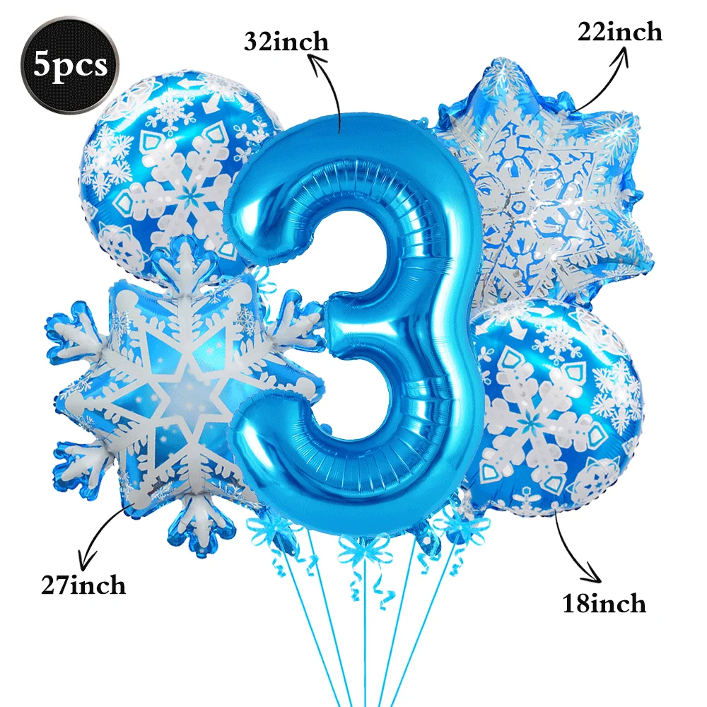 Frozen Birthday Party Supplies Schneeflocken Teller Servietten Tassen Tischdecke Banner Schneefolienballons Swinter Wonderland Dekorationen