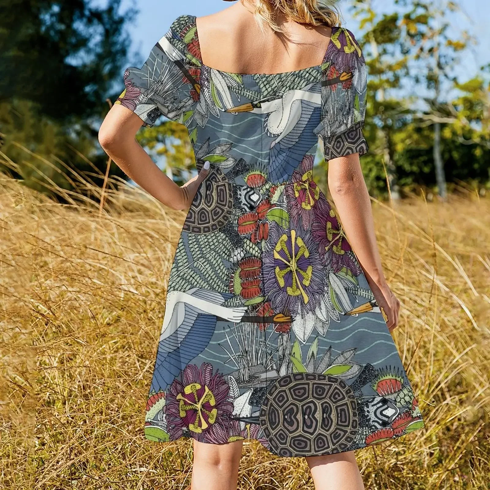 Marsh NC – robe à manches courtes en ardoise bleue, tenues d'été pour femmes, robe de mariée élégante pour invités, 2025