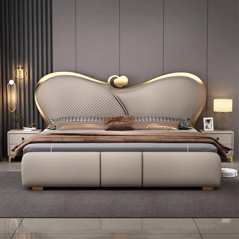 

Minimalist Princess Bed Comfortable Fashionable Design Aesthetics Nordic Crown Crown Modern Double Cama Casal Bedroom Furniture