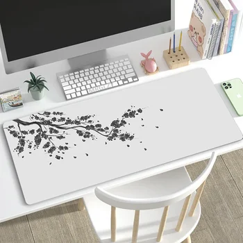 Japanse stijl Gaming Muismat Roze Sakura Muismatten Zwart Wit XXL Grote Bureaumat Torii Art Muismatten Tapijten voor Laptop Gamer