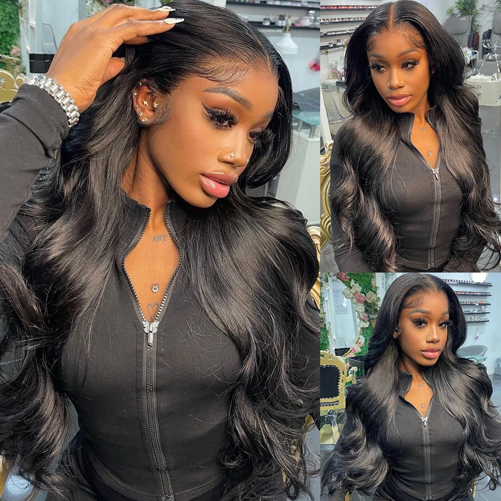 

13x6 HD Body Wave Transparent Lace Front Wig 34 40 Inch PrePlucked Loose Wave Lace Frontal Wig Glueless Hair Wig For Black Wome