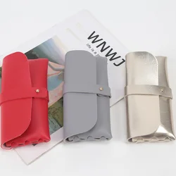 Portable PU Leather Glasses Case para mulheres Bolsa de óculos macios Caixa de óculos de sol Acessórios de moda