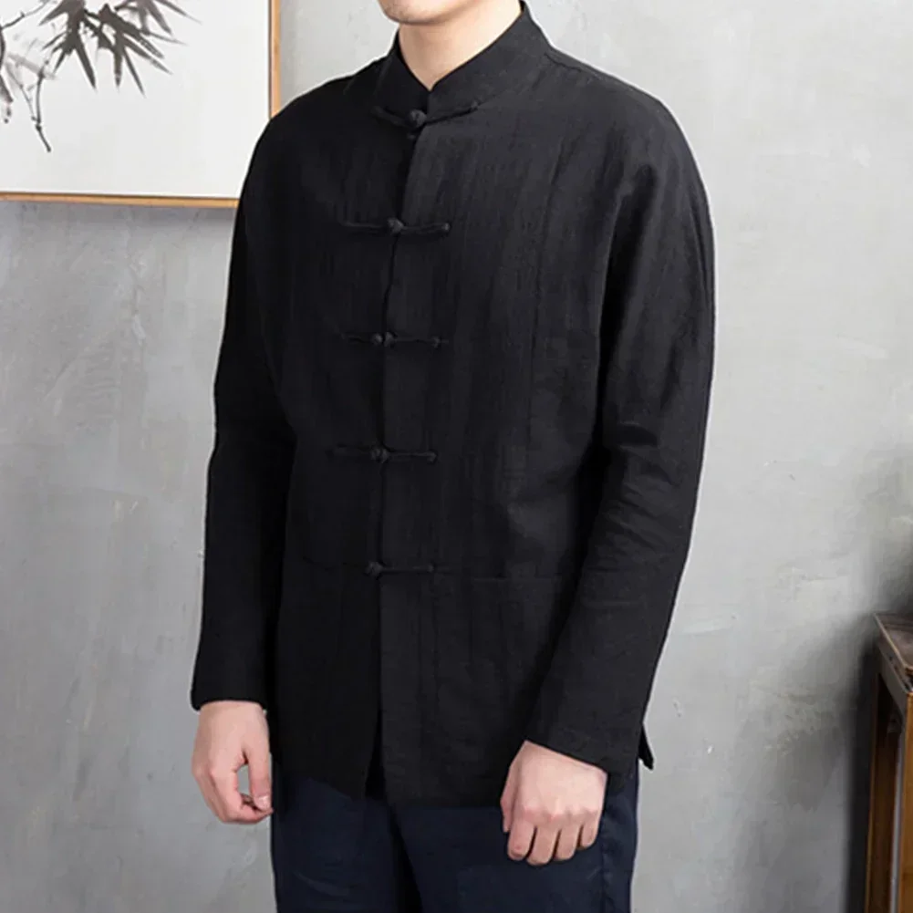 Comfy Fashion New Mens Tops Mens Jacket Tang Suit Blouse Traditional Button Up Uniform Coat Cotton+Polyester Jacket