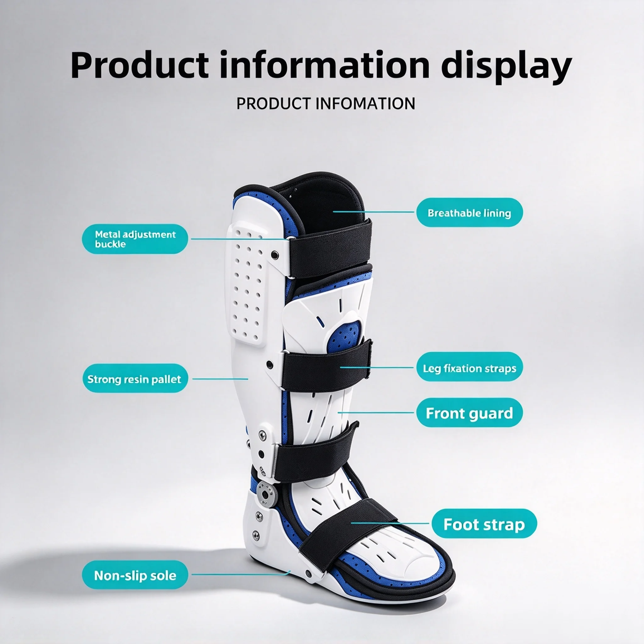 Ankle Brace Foot Drop Corrector Ankle Joint Varus Valgus Calf Fracture Fixer Breathable Leg Feet Support Anti-slip Adjustable