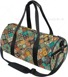 Sports Duffel Bags Bohemian Mandala Patchwork Travel Gym Shoulder Bag Tote Handbag Backpack for Men Women Kids Boy Girl