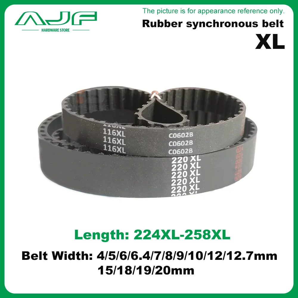 

XL Timing Belt number 224XL~258XL Width 4/5/6/6.4/7/8/9/10/12/12.7/15/18/19/20mm XL Rubber Closed Loop Synchronous Belt