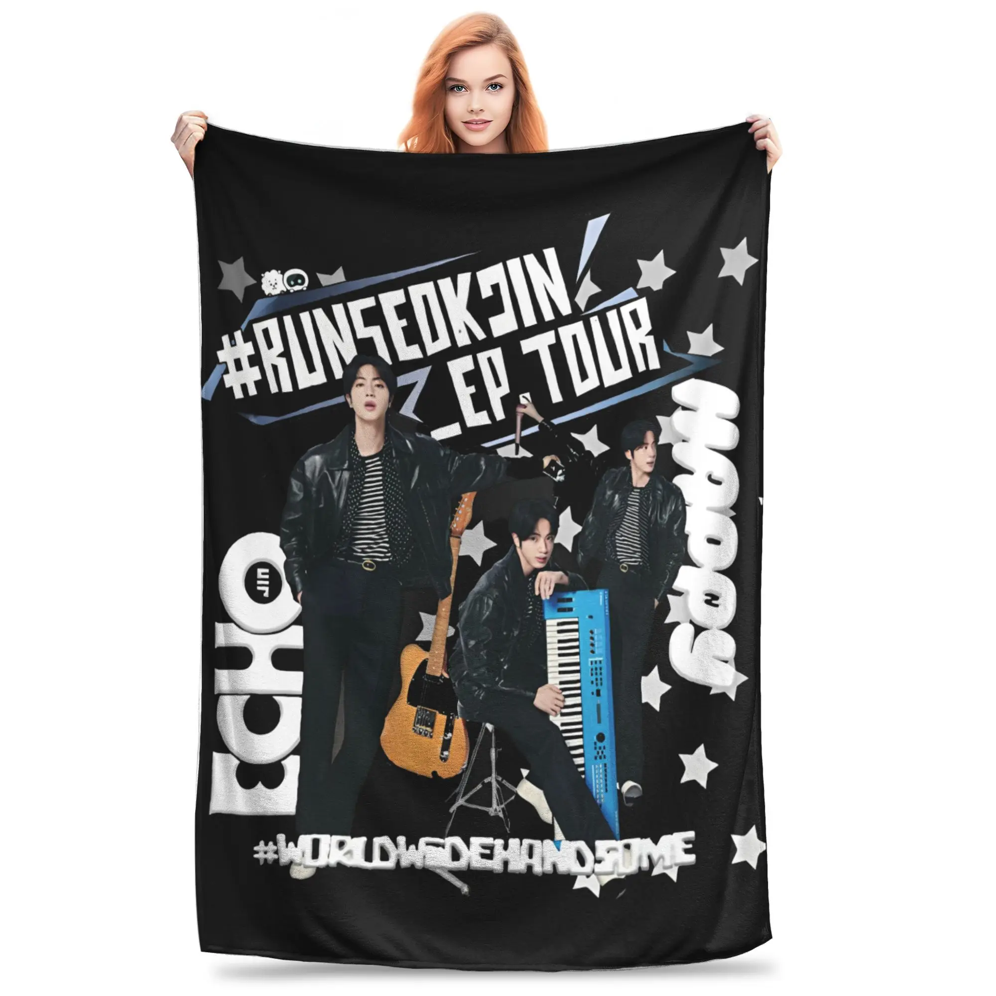 JinS Runseokjin EP Tour 2025 بطانية kpop للحفلات الموسيقية فائقة النعومة دافئة رمي البطانيات للأريكة 50x60 بوصة متعددة الحجم الفراش يلقي #1