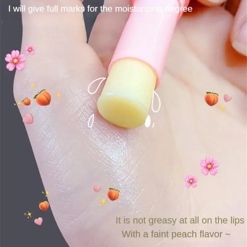 Temperature Color Changing Lipstick Peach Lip Balm Moisturizing Nourishing Long Lasting Removing Lip Wrinkles Makeup Lip Care