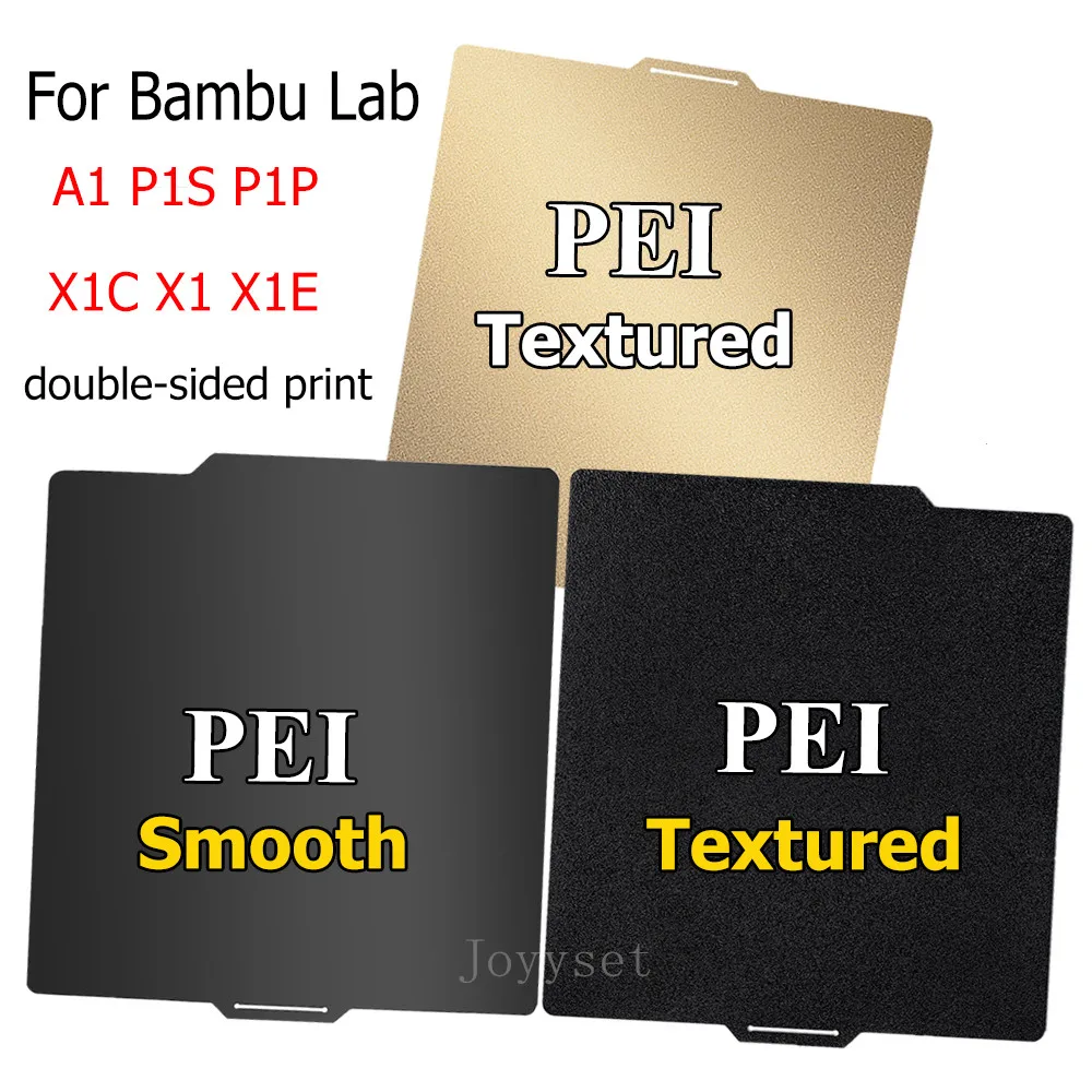 PEI Sheet For Bambu Lab P1S Build Plate X1 A1 P1P X1C Plate Double Sided 3D Printing Spring Steel Sheet PEO PER for Bambulab a1