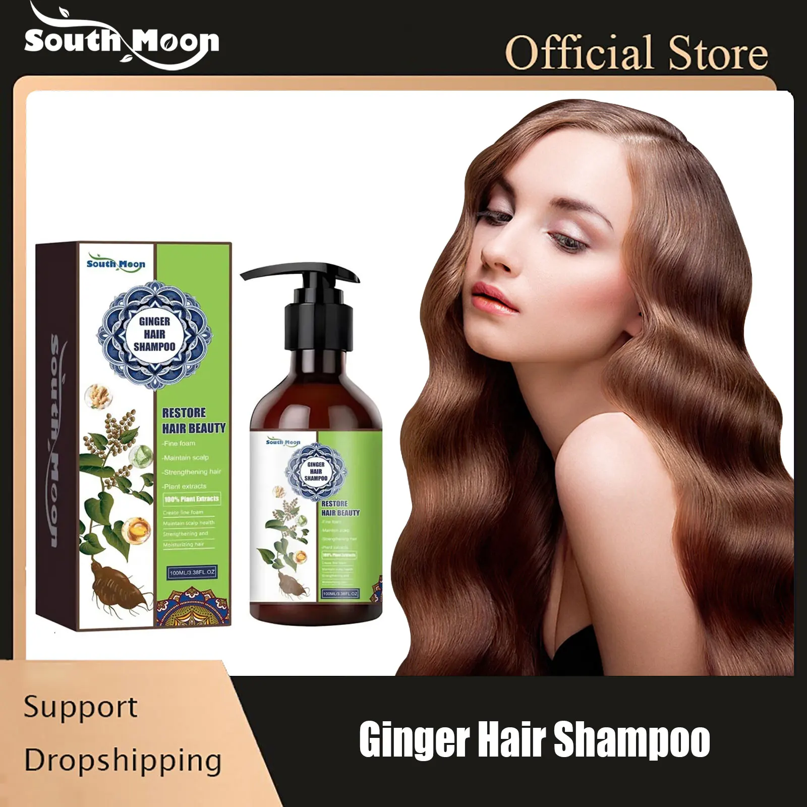 Ginger Anti Hair L-oss Shampoo Deep Clean Nourishing Oil Control Make Repair Damaged Hair Soft Smooth Organic Hair Growth Care