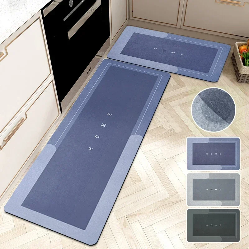 Kitchen Mat Rug Super Absorbent Floor Mats Non-slip Diatomite Kitchen Rugs Entrance Doormat Carpets for Kitchen Living Room 주방매트