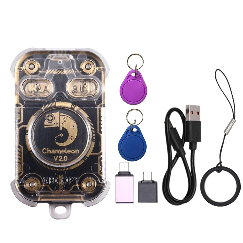 Chameleon Ultra+ 2XUID Keychain RFID Smart Chip Reader Emulator Chameleon V2.0 NFC Duplicator 125K 13.56Mhz Card Decoding