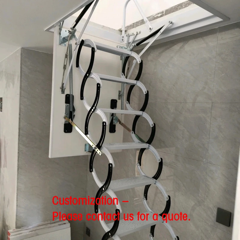 custom.Fiberglass Telescopic Ladder 5M 7M Telescopic Stair Ladder Double Aluminium Foldable Telescopic Extension Ladder