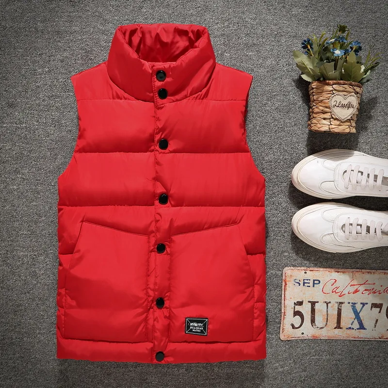 

ZOZOWANG Winter Vest Jacket Men Slim Fit Stand Collar Sleeveless Puffer Jackets Spring Autumn Casual Waistcoat Men Warm Coat