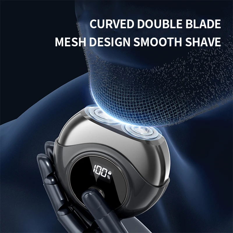 Mini Electric Shaver USB Charging Pocket Travel Razor Portable Wireless Detachable Shaver with Digital Display Beard Razor