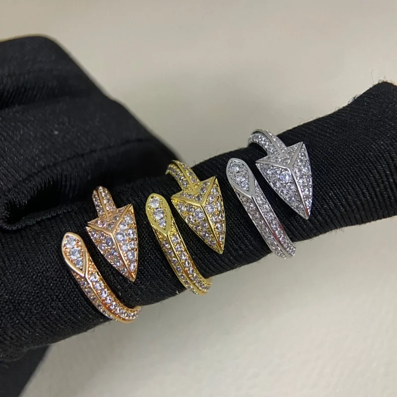 

Кольцо-змея треугольной формы sss925, полностью инкрустированное бриллиантами, частично инкрустированное бриллиантами, без бриллиантов, открытое регулируемое кольцо, универсальное кольцо