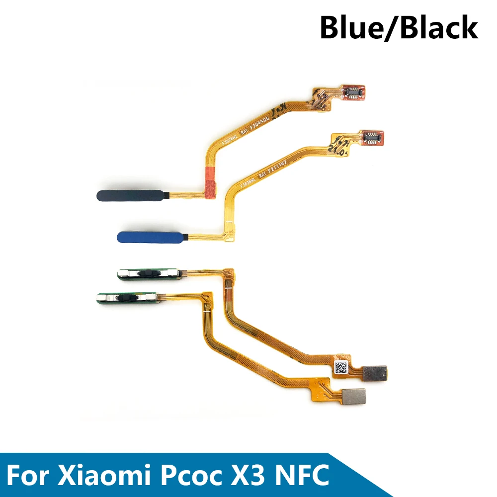 10 Pcs Finger Reader Fingerprint Reader Sensor Home Button Flex Cable For Xiaomi Poco X3 NFC