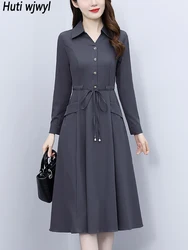 Autumn Winter Black Polo Collar Office Lady Shirt Dress Women Bandage Bodycon Party Midi Dress 2024 Elegant Prom Night Vestidos