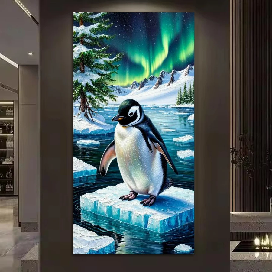 Arctic Penguin Picture Large Size Diy Diamond Arts For Adults Painting Animals Full Drill Mosaic Embroidery Kits Wall Decor
